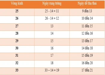 Cách tính ngày rụng trứng chuẩn xác nhất