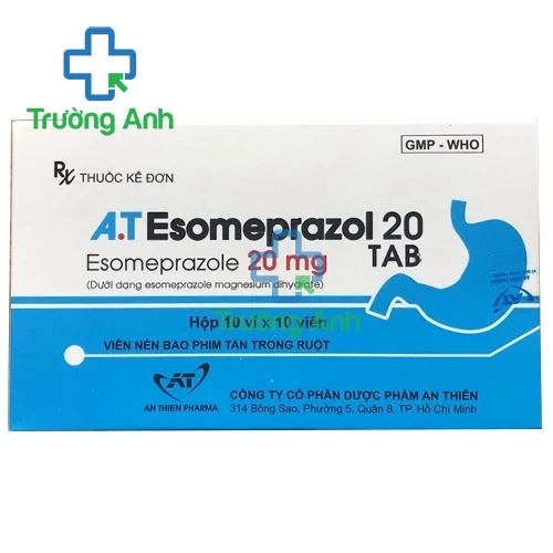 A.T Esomeprazol 20mg (viên) - Thuốc điều trị viêm dạ dày, thực quản hiệu quả