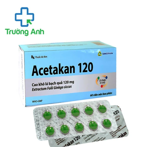 Acetakan 120 Agimexpharm (Viên nén) - Thuốc điều trị thiểu năng tuần hoàn não