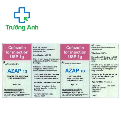 Azap 1gm - Thuốc điều trị nhiễm khuẩn hiệu quả của Ấn Độ