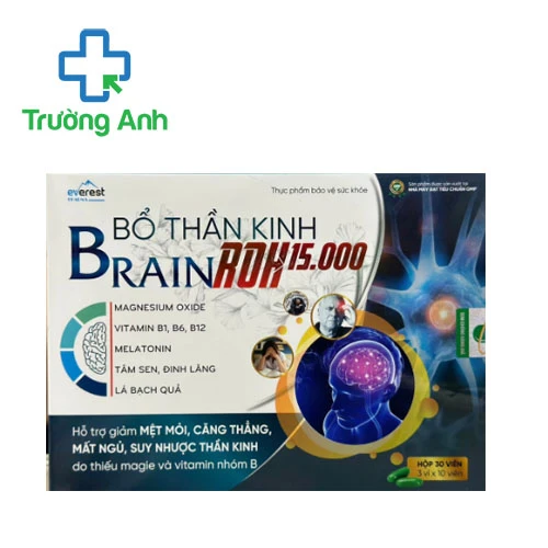 Bổ thần kinh Brain ROH 15.000 Goldcare - Hỗ trợ giảm căng thẳng, mệt mỏi