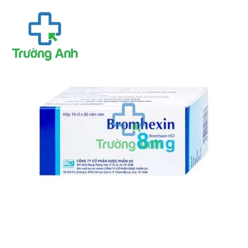 Bromhexin 8mg Khapharco (200 viên) - Điều trị rối loạn tiết dịch phế quản