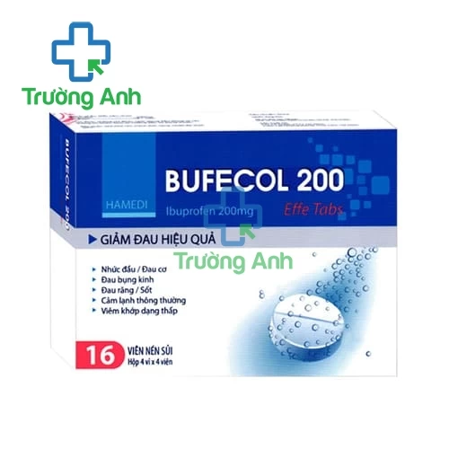 Bufecol 200 Effe Tabs - Thuốc giảm đau hạ sốt hiệu quả