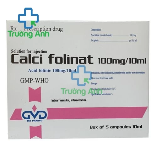 Calci folinat 100mg/10ml MD Pharco - Thuốc giải độc tố hiệu quả (1 ống)