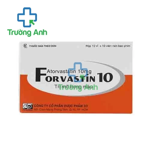 FORVASTIN 10 - Thuốc làm giảm cholesterol hiệu quả của F.T.Pharma