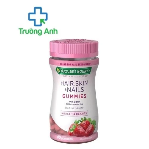 Nature's Bounty Hair, Skin & Nails Gummies 60 viên (vị dâu) - Làm đẹp da tóc móng