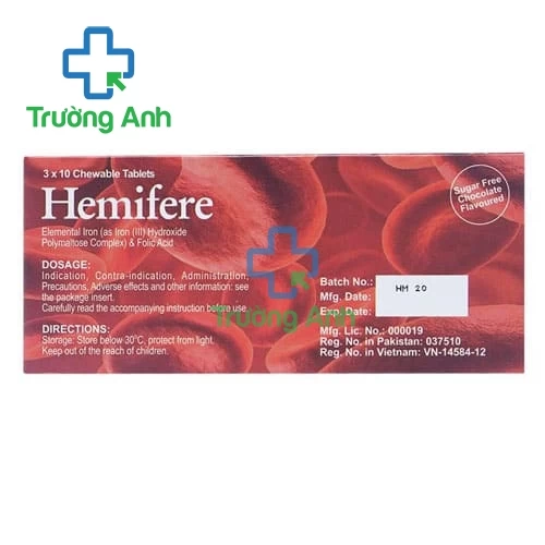 Hemifere Schazoo SPL - Thuốc điều trị thiếu máu do thiếu sắt