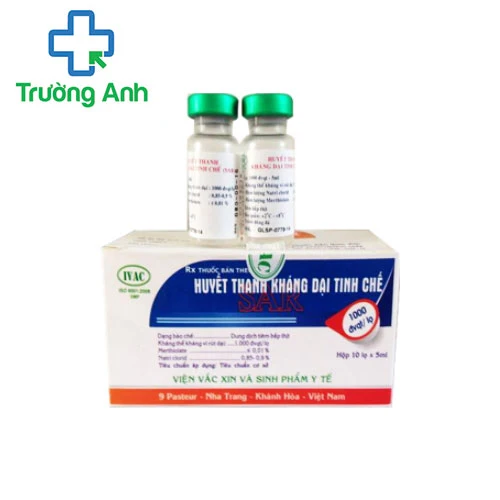 Huyết thanh kháng dại tinh chế (SAR) - Thuốc kháng vi rút dại của Viện Vắc Xin Và Sinh Phẩm Y Tế - IVAC