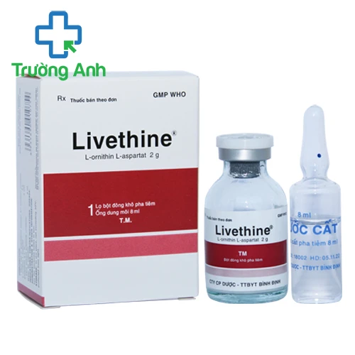 LIVETHINE 2g inj Bidiphar - Thuốc điều trị não gan tiềm ẩn hiệu quả