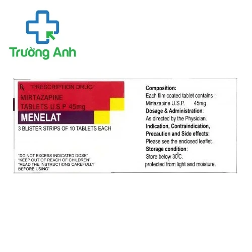 Menelat 45mg - Thuốc điều trị rối loạn trầm cảm hiệu quả của Ấn Độ