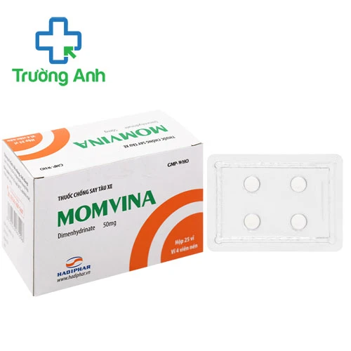 Momvina 50mg Hadiphar - Thuốc phòng chống say tàu xe, buồn nôn