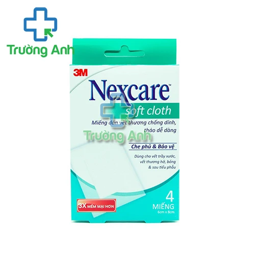 Nexcare soft cloth 6x8cm - Miếng dán vết thương bằng vải mềm chống dính Nexcare B300