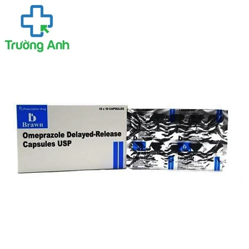 Omeprazol 20mg Brawn - Thuốc điều trị viêm loét dạ dày, tá tràng hiệu quả