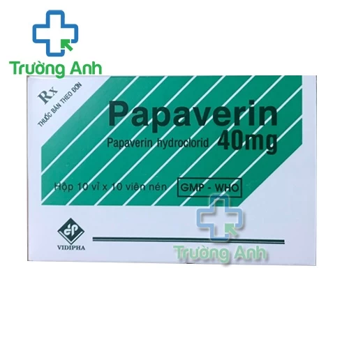 Papaverin 40mg Vidipha - Thuốc điều trị đau co thắt hiệu quả (10 hộp)