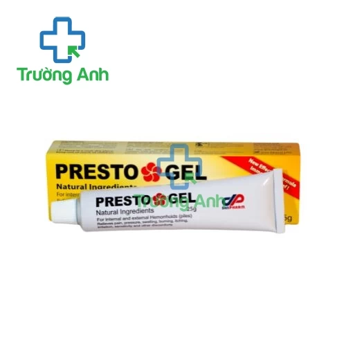 Presto Gel (Hộp 12 viên) - Viên đặt trực tràng giảm triệu chứng trĩ