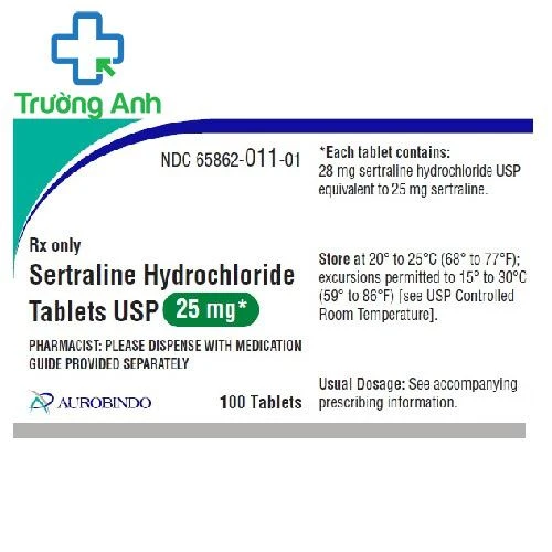 Sertraline hydrochloride 25mg Aurobindo - Thuốc điều trị trầm cảm hiệu quả