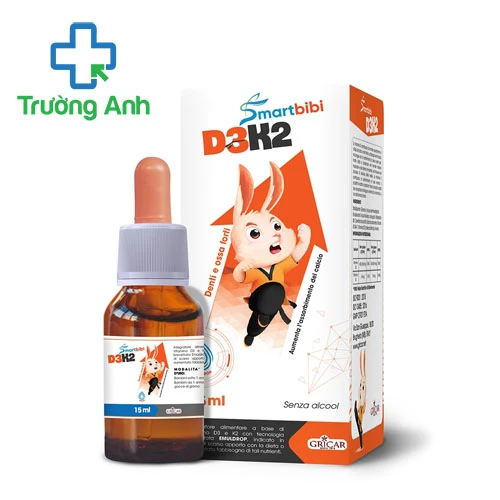 Smartbibi D3K2 Gricar - Hỗ trợ bổ sung vitamin D3 và K2 hiệu quả