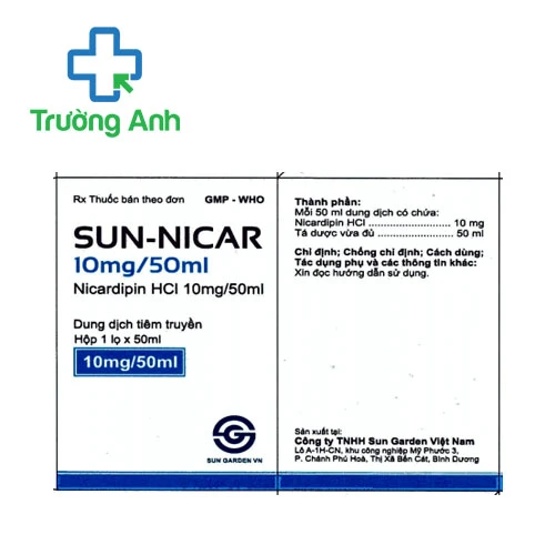 Sun-Nicar 10mg/50ml - Thuốc điều trị tăng huyết áp  hiệu quả