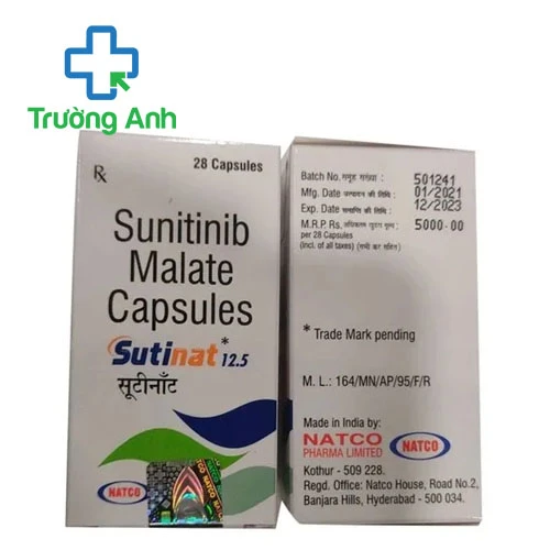 Sutinat 12.5 Natco - Thuốc điều trị ung thư hiệu quả