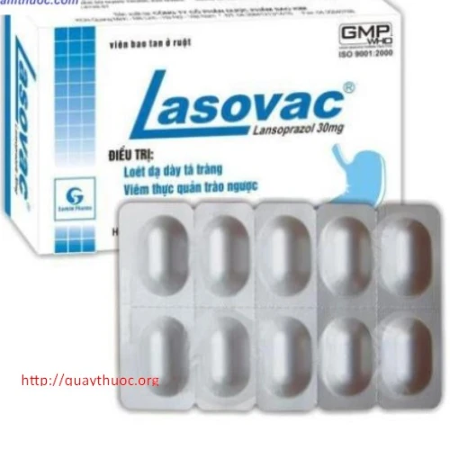 Lasovac 30mg - Thuốc điều trị viêm loét dạ dày, tá tràng hiệu quả