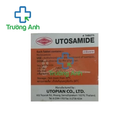 Utosamide 500mg Utopian - Thuốc tẩy giun sán hiệu quả của Thái Lan