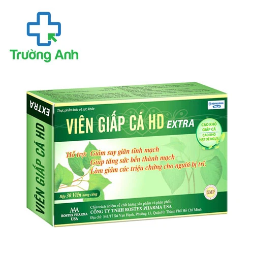 Viên giấp cá HD Extra HD Pharma - Hỗ trợ nhuận tràng, giảm táo bón hiệu quả