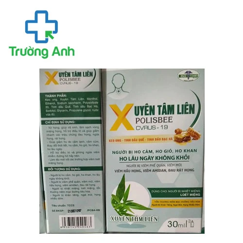 Xịt họng Xuyên tâm liên Polisbee Cvrus-19 30ml Rio Pharmacy - Hỗ trợ giảm ho, long đờm