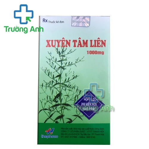 Xuyên tâm liên 1000mg Thephaco - Giúp điều trị viêm đường hô hấp, tiêu hóa hiệu quả