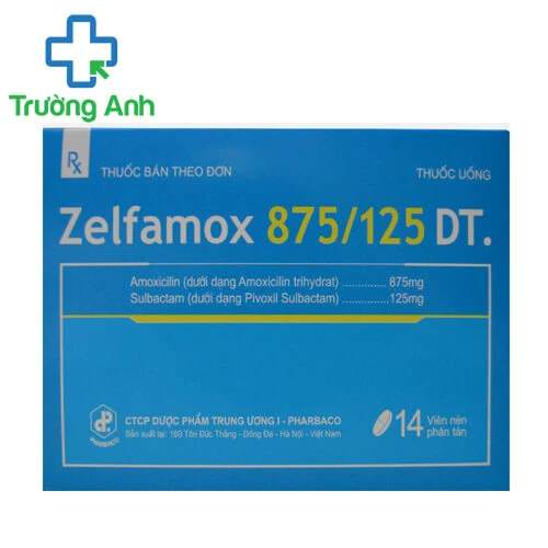 Zelfamox 875/125 DT. - Thuốc điều trị nhiễm khuẩn hiệu quả của Pharbaco