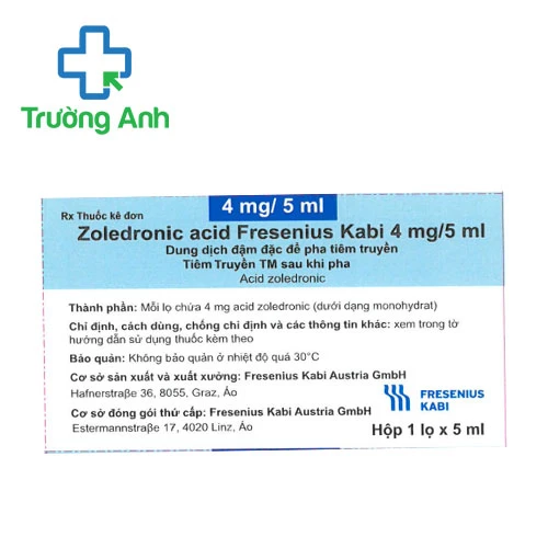 Zoledronic Acid Fresenius Kabi 4mg/5ml - Thuốc phòng biến cố liên quan đến xương hiệu quả