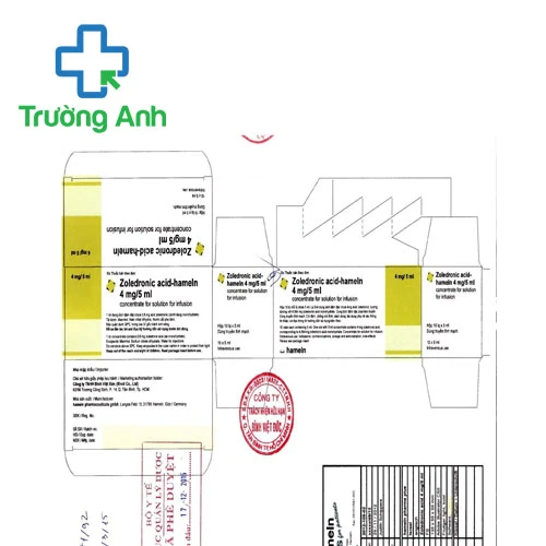 Zoledronic acid-hameln 4mg/5ml - Thuốc điều trị ung thư xương hiệu quả của Đức 