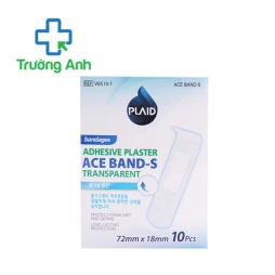 Băng keo cá nhân trong suốt Ace Band-S (Transparent) 72mm x 18mm (hộp 10 miếng)  