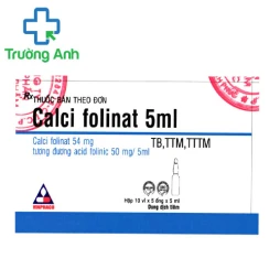 Calci Folinat 5ml Vinphaco - Thuốc phòng và điều trị ngộ độc hiệu quả