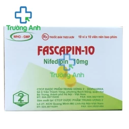 Fascapin-10 - Thuốc điều trị tăng huyết áp, dự phòng đau thắt ngực của Dopharma