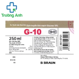 Glucose 10% 250ml B.Braun - Giúp điều trị thiếu hụt carbohydrat và dịch