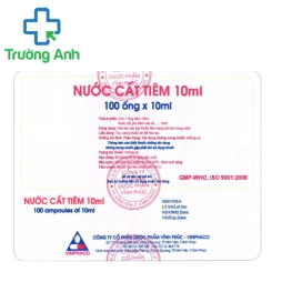 Nước cất tiêm 10ml Vinphaco - Dung môi pha loãng chế phẩm