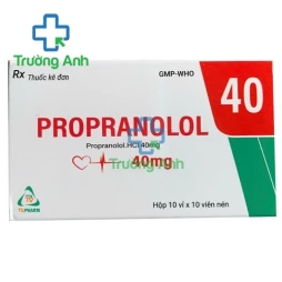 Propranolol 40mg TV Pharm - Thuốc điều trị cao huyết áp, đau thắt ngực hiệu quả