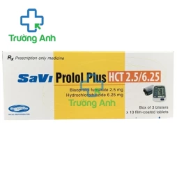 SaviProlol Plus HCT 2.5/6.25 - Thuốc điều trị tăng huyết áp hiệu quả