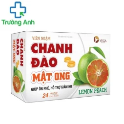 Viên ngậm ho Chanh đào mật ong Vega - Giúp ôn phế, hỗ trợ giảm ho hiệu quả